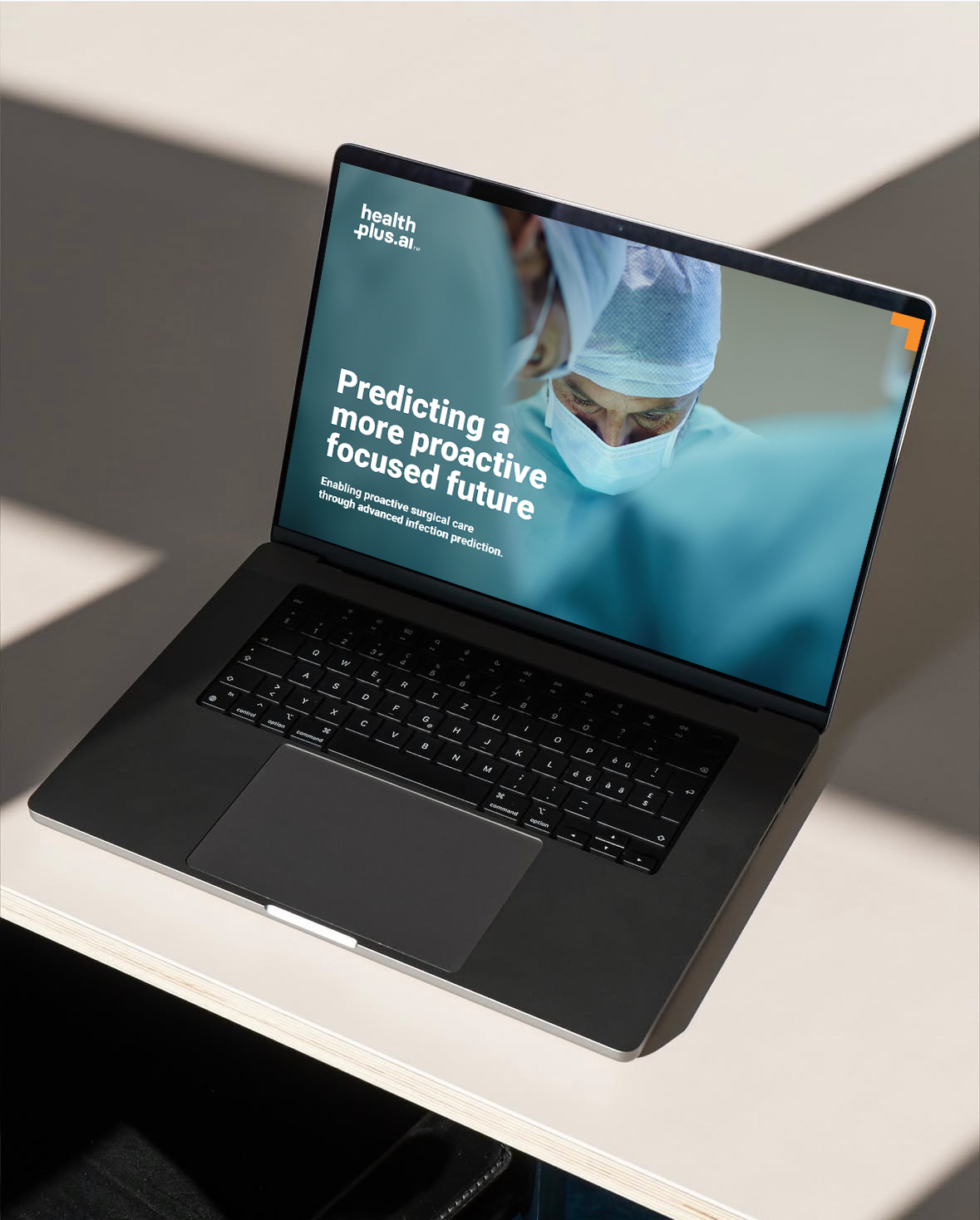 Healthplus website design on laptop